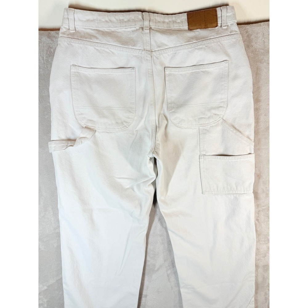 Cotton On Carpenter Pants Large 42 White Utility Pockets Summer Cotton Blend - Picture 11 of 16